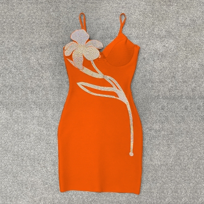 Leila-Flower-Diamond-Bandage-Dress-D15422