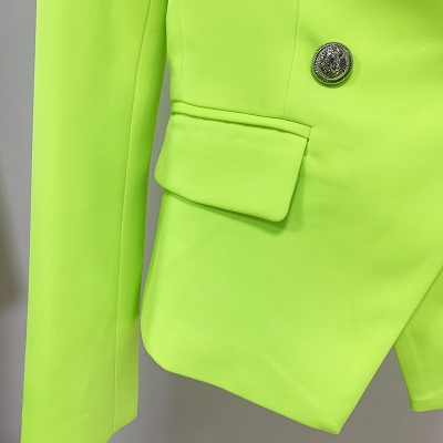 Double-Breasted-Greenyellow-Blazer-D015-4