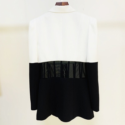 Black-And-White-Splicing-Blazer-Set-D018-9