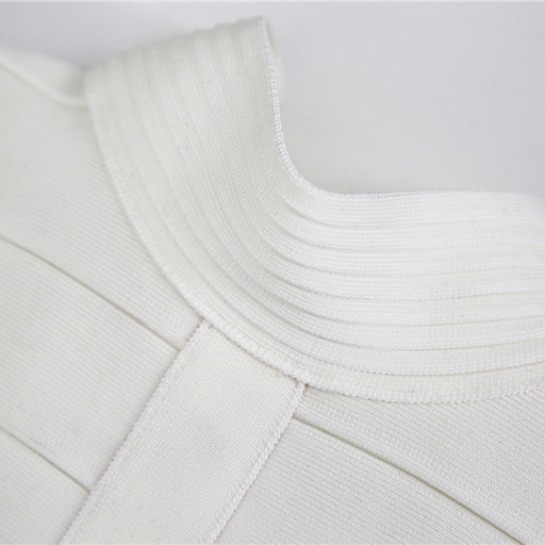 WHITE CUT OUT LONG SLEEVE BANDAGE DRESS K286 (10)