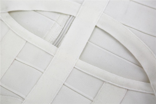 WHITE CUT OUT LONG SLEEVE BANDAGE DRESS K286 (3)