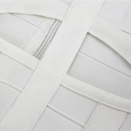 WHITE CUT OUT LONG SLEEVE BANDAGE DRESS K286 (3)