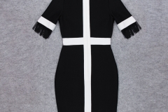 White-Stripe-Short-Sleeve-Black-Bandage-Dress-K956-1_副本55