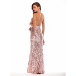 Sequin Maxi Halter Neck Split Dress K235 9