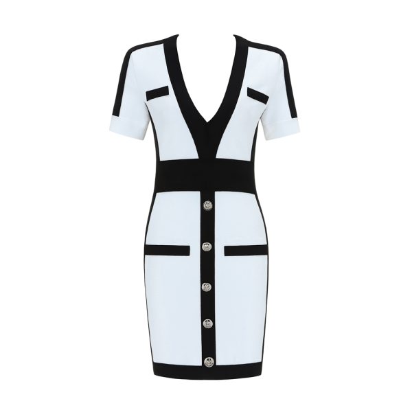 Black Stripe Bandage Dress K342 2