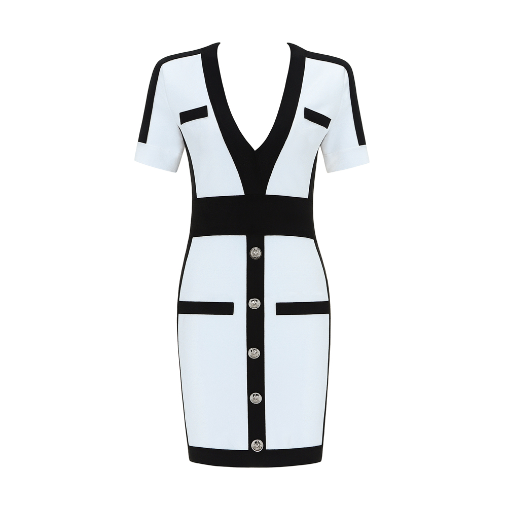 Black Stripe Bandage Dress K342 2
