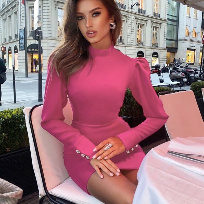 Puff-Sleeve-Bandage-Dress-K823-7_副本