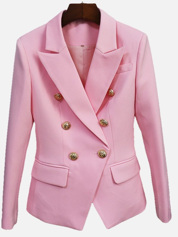 Double Breasted Light Pink Blazer K993