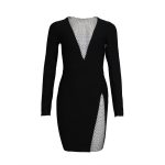 Long-Sleeve-Deep-V-Bandage-Dress-K1018-4