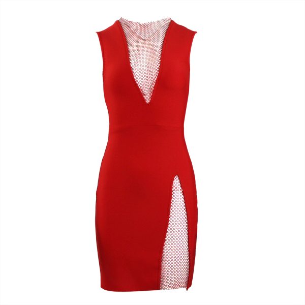 Sleeveless-Deep-V-Bandage-Dress-K1017-3