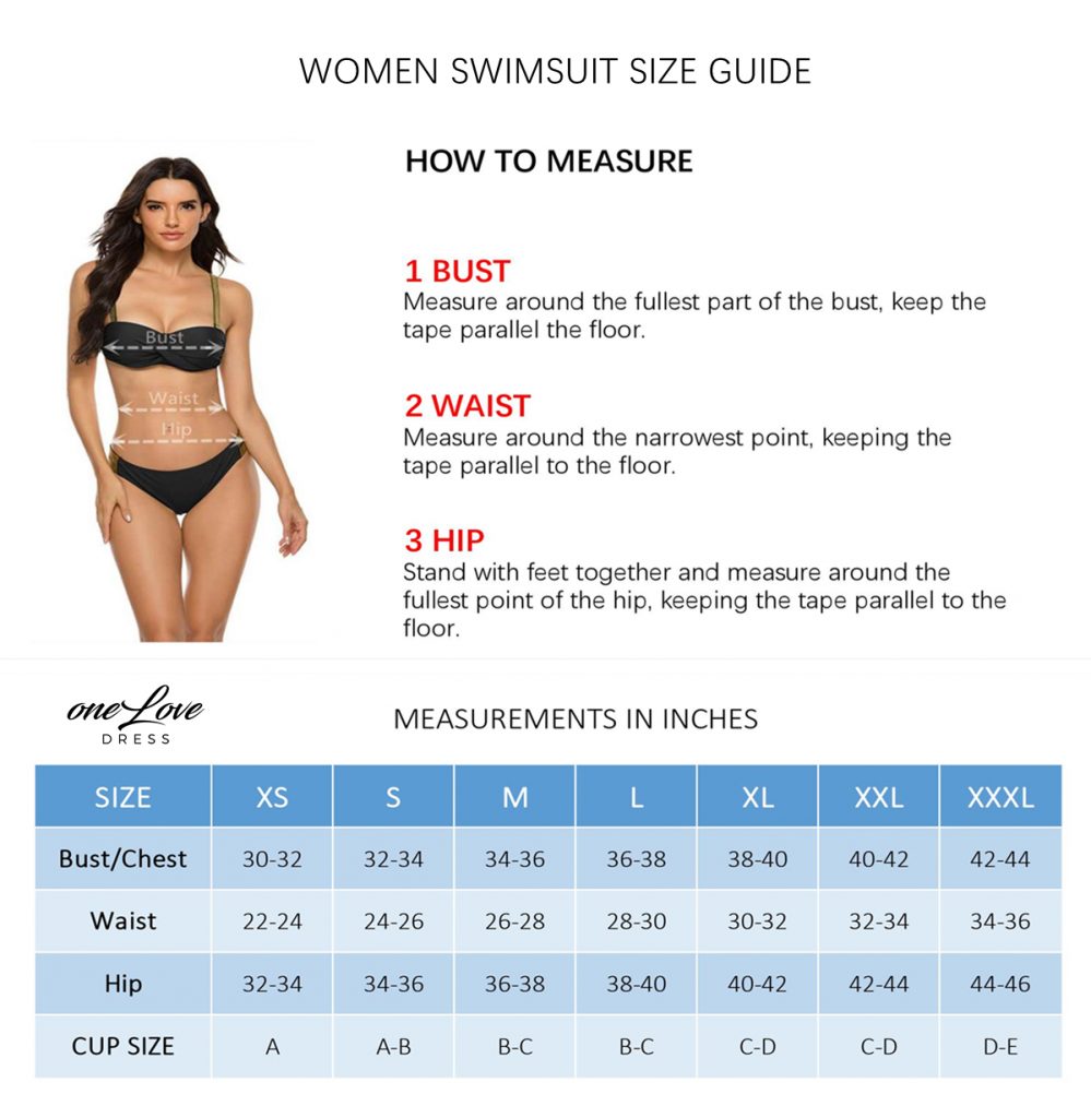 onelovedress women swimsuit size guide 1