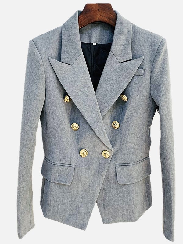 Double Breasted Lightgrey Blazer D014 5