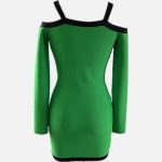 Green Off Shoulder Bandage Dress B1257 4