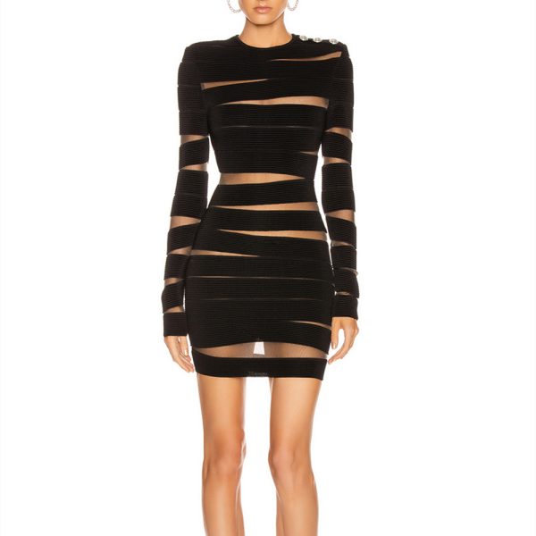 Mesh Splicing Bandage Dress B1280 901