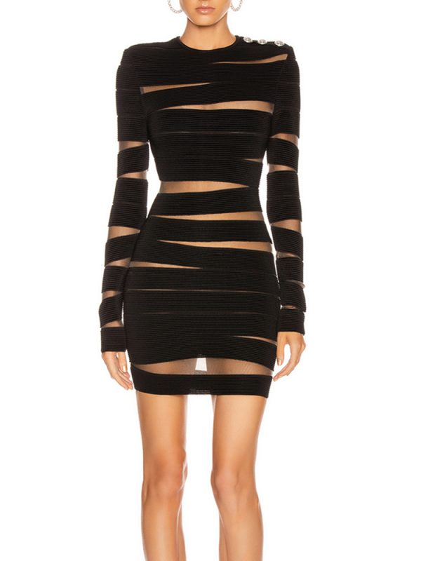 Mesh Splicing Bandage Dress B1280 901