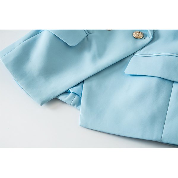 Double-Breasted Light Blue Blazer K948 (1)