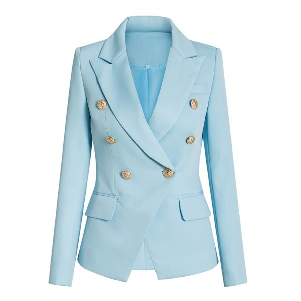 Double-Breasted Light Blue Blazer K948 (5)