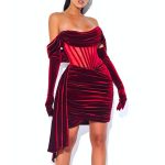 Off Shoulder Bodycon Dress B1324 2 1