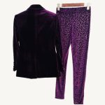 Purple Leopard print Blazer Set D067 15