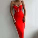 Fancy Diamond Strapless Bandage Dress B1414 20