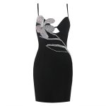 Leila Flower Diamond Bandage Dress D154214