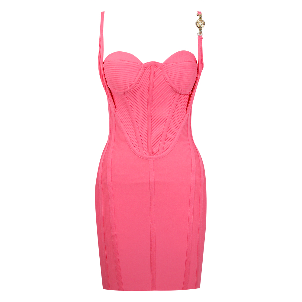 Beryl Large Versace Pink Bandage Dress B1681 7