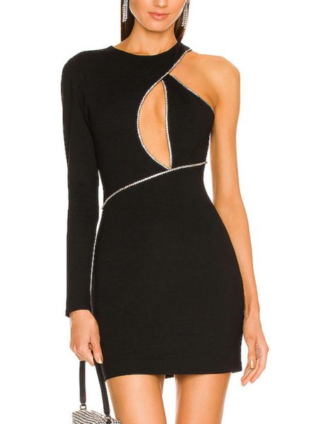 May One Sleeve Bandage Dress B1760