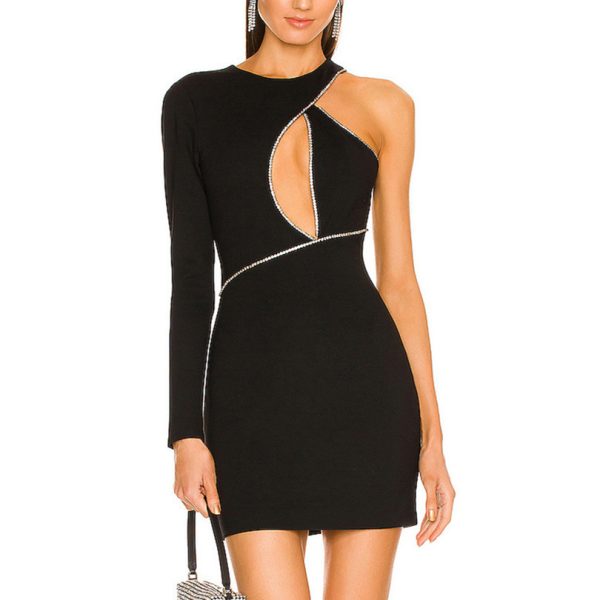 May One Sleeve Bandage Dress B1760