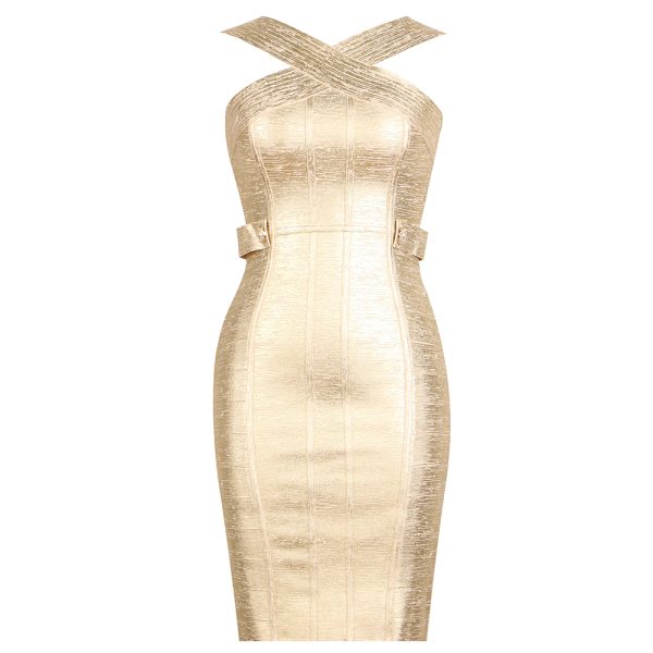 Una Matellic Bandage Dress B1758 10