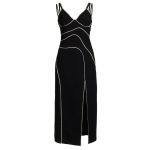 MSMUSI 2023 New Fashion Women Sexy Strap Crystal Stripe Slit Sleeveless Backless Bandage Party Club Bodycon 1