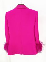 Ailigou-2023-Latest-Designer-Jacket-Women-s-High-Quality-Luxury-Feather-Decoration-Diamond-Single-Button-Rose-3