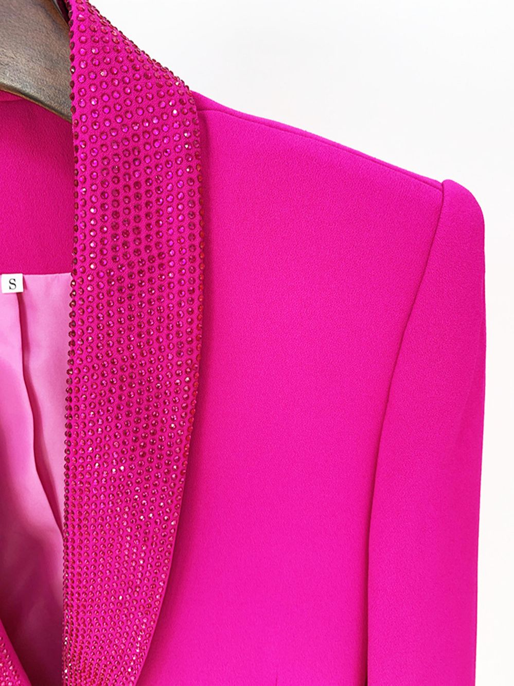 Ailigou-2023-Latest-Designer-Jacket-Women-s-High-Quality-Luxury-Feather-Decoration-Diamond-Single-Button-Rose-4