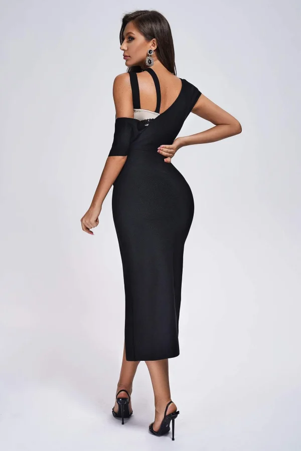 High-Quality-New-Celebrity-Black-One-Shoulder-Open-Fork-Bodycon-Rayon-Bandage-Dress-Elegant-Club-Party-3