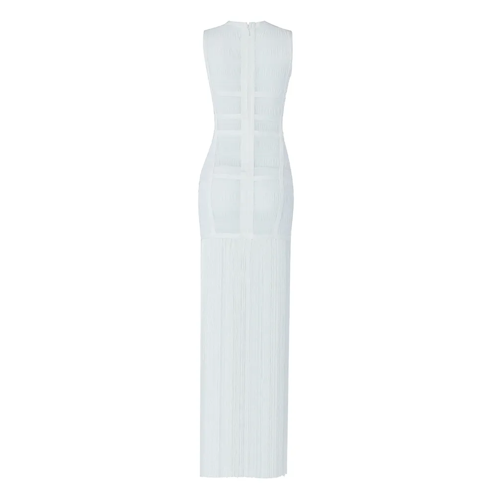 High-Quality-White-Sleeveless-Tassel-Hollow-Out-Bodycon-Rayon-Bandage-Dress-Evening-Party-Sexy-Dress-2