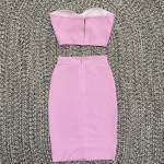 Top-Quality-Purple-Celebrity-Two-Pieces-Set-Strapless-Knee-Length-Rayon-Bandage-Dress-Cocktail-Party-Dress-5