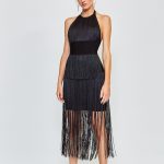 Long Bandage Dress Tassel Celebrity Dress (8)