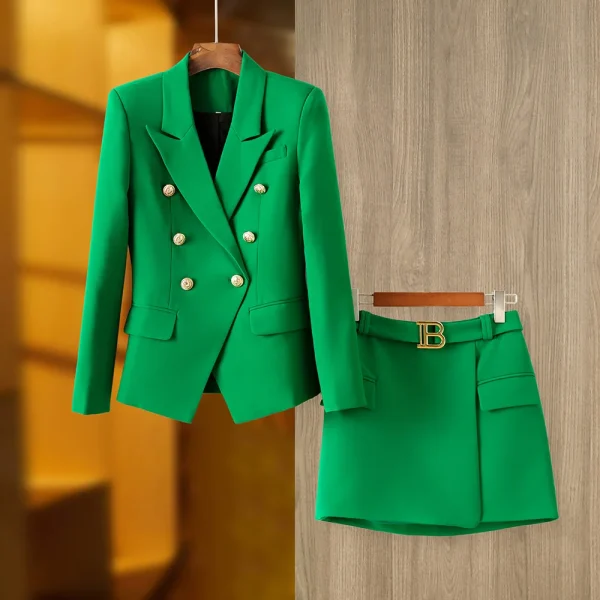 HarleyFashion-Gorgeous-Design-Women-2PCS-Blazer-Suits-Solid-Color-Summer-Blue-Skirt-Twin-Sets-Mini-Street-4