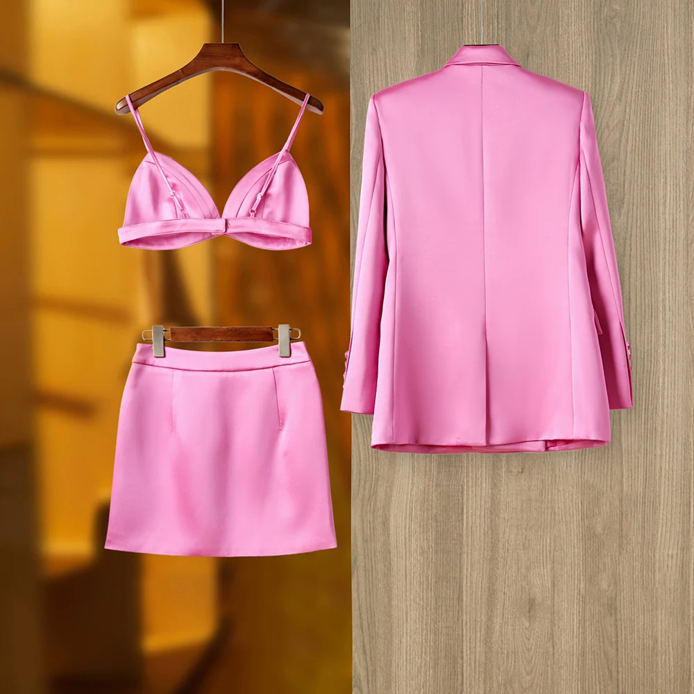 Smooth-Satin-Fabric-Fusicha-3PCS-Blazer-Suit-Fashion-Elegant-Street-Mini-Skirt-Women-Quality-Clothing-2