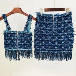 Summer-Women-Y2K-Short-Crop-Strap-Top-Tweed-Matching-Set-Tassels-Quality-Sexy-Club-Two-Pieces-3