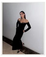 2023-New-Arrival-Women-Long-Sleeve-Slash-Neck-Velvet-Off-the-Shoulder-Bodycon-Long-Maxi-Dress-1