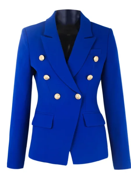 HarleyFashion-Elegant-Women-Designer-Spring-Blue-Casual-Blazer-Metal-Buttons-Quality-Slim-Blazers