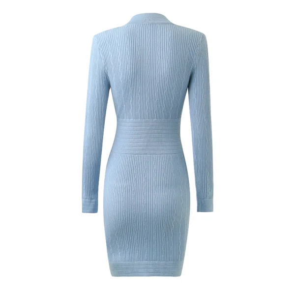 HarleyFashion-New-Autumn-Designing-Luxurious-Long-Sleeve-V-neck-4-Colors-Sheath-Casual-Knitted-Mini-Dress-5