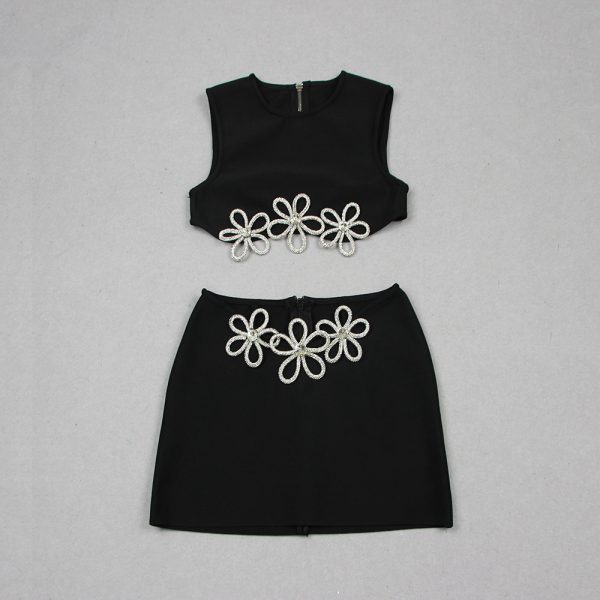 Diamond Flowers Bandage Dress (4)