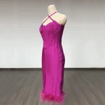 Purple-Color-Women-Sexy-Halter-Off-the-Shoulder-Bodycon-Midi-Bandage-Feathers-Dress-Celebrate-Nightclub-Party-1