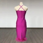 Purple-Color-Women-Sexy-Halter-Off-the-Shoulder-Bodycon-Midi-Bandage-Feathers-Dress-Celebrate-Nightclub-Party-2