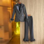 England-Style-Luxury-Design-Black-Ostrich-Feather-Patchwork-Street-Women-Pants-Sets-Quality-Suits.jpg_640x640