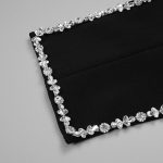 Celebrity Black Strapless Crystal Long Evening Party Dress (10)