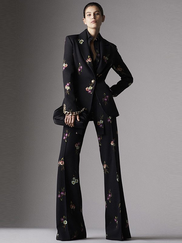 Flower Printing Pants Suit