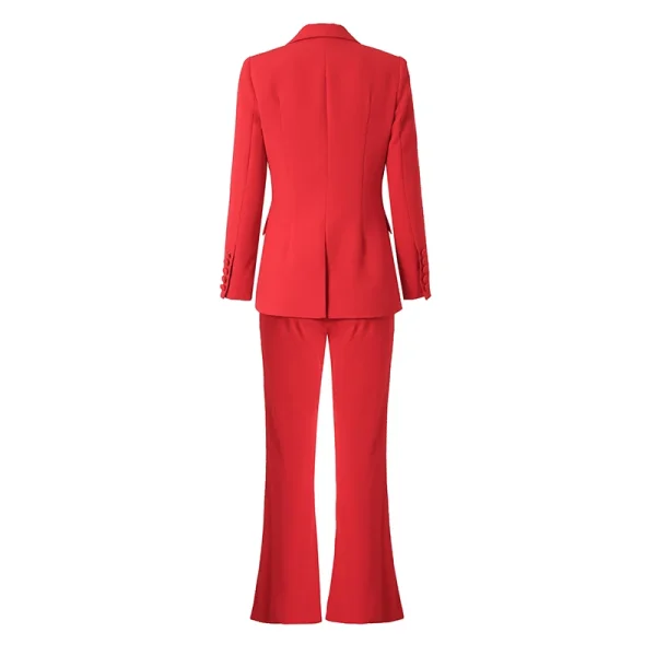 Office-Lady-Clean-Cutting-Suit-Long-Sleeve-Single-Button-Blazer-Flared-Pants-Women-Office-2Pcs-Red