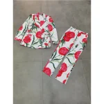 Romantic-Flower-Printing-Women-Quality-Suits-Cotton-Blend-Street-Stylish-Two-Pieces-Pants-Sets-Luxury-Design-3